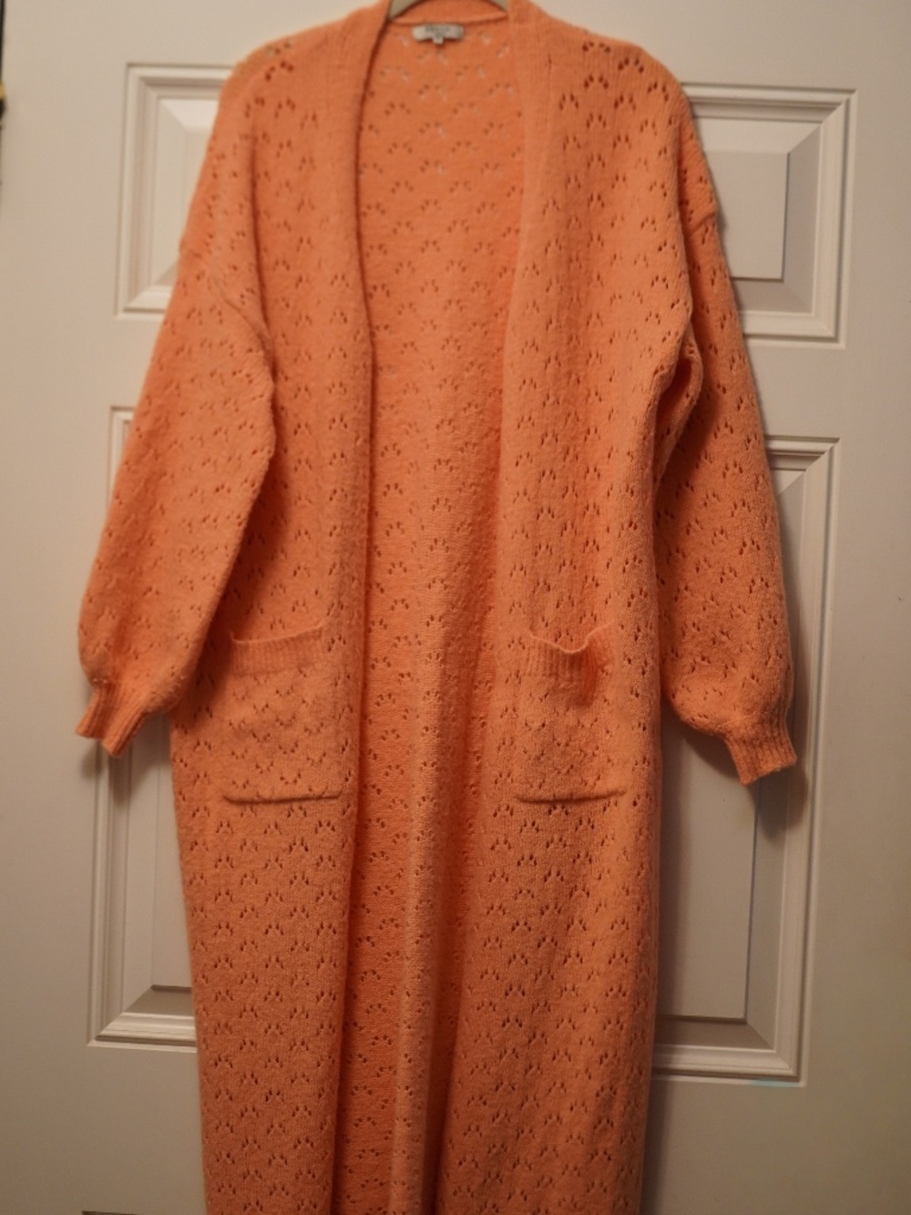 FRNCH Paris Anthropologie Autumn Pointelle Long Cardigan One Size
